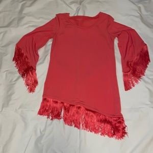 Peach/coral fringe dress